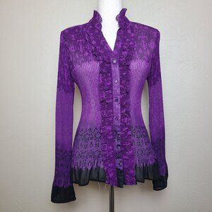 Apt 9 Womens Long Sleeves Top Blouse Purple Size M A514 Breathable